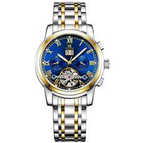 RORIOS vyriškas mechaninis laikrodis, rankinio užvedimo, verslo laikrodis, šviesus, tourbillon, daug rodyklių analoginis, datos rodymas, atsparus vandeniui, nerūdijančio plieno