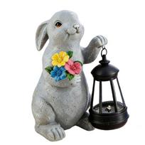 Solar Powered Waterproof Easter Rabbit Statue Light Celebratory Garden Rabbit Light For Outdoor Festival Decoration