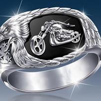 Naujas Hip-hopo Motociklininko Juodas Graviruotas Erelio Snapas Žiedas 11 black