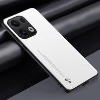 Luxury PU Leather Case For OPPO Reno 13 Pro 5G 13Pro Back Cover Matte Silicone Full Protection Phone Case For OPPO Reno13 Pro Reno 13 5G balta