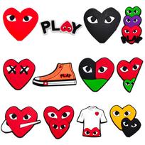 Heart Set Flower Croc Charms: Soft PVC Shoe Accessories and Decorative Buckles