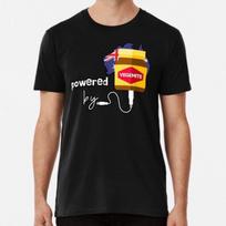 Powered by Vegemite TShirt Made in Australia Unisex T-Shirt XXXL black