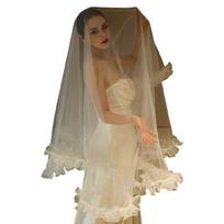 Falbala Ruffled Bridal Veil for Bride To Be Gift, Bridal Shower, Wedding Veil 1 brown