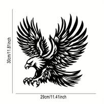 1pc Majestic Eagle Metal Wall Art Sculpture Classic Animal Design for Home Office Decor Easy Install Garden Farmhouse Gift 1pc black