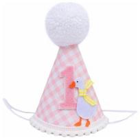 First Birthday Party Hat For Baby Lovely Waterfowl Plan Safe Not Toxic Materials Organ Of Sight Catching Photo Stay rožinė