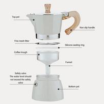 300ml Capacity Moka Pot Coffee Maker Aluminum Material Aluminum Coffee Pot  Stovetop Coffee balta