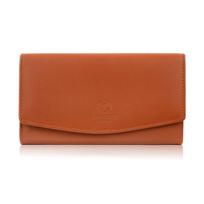 Didelė oranžinė moteriška odinė piniginė su RFID apsauga „Paolo Peruzzi“ SL-11-OR