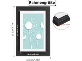 Skaitmeninis nuotraukų rėmelis 8 MDF paveikslų rėmelių rinkinys, 10x15 cm, modernūs, juodi, 102x152 mm vidinis