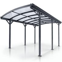 Automobilių stoginė su arkinio tipo stogu 5x3 m tamsiai pilka