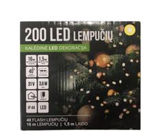 Kalėdų eglutės girlianda 200LED/16m + 1,5m, šilta balta / šalta balta (FLASH) (121) 7545