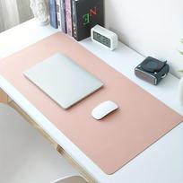 Luxury Waterproof Faux Leather Desk Mat - Non-Slip, Durable, Smooth Surface for Keyboard & Mouse Protection Perfect for Office Desk Accessory 1pc rožinė