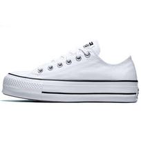 Converse Chuck Taylor All Star platform low top Muffin platform low top canvas shoes women's pure white 40