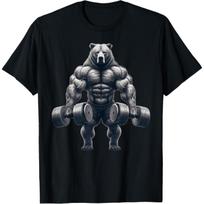 Bear Powerlifting Weightlifting Gym Workout T-Shirt L juoda