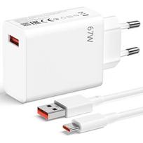 67W Fast Charger with 1M USB-C Cable - E.F.Connection - White -For Xiaomi 15t,15tPro,15,15Ultra,14 tPro balta