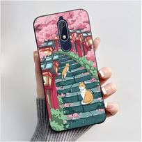 Mielas dėklas Nokia 5.1/Nokia 5.1 Plus/Nokia X5/Nokia 5 Funda Spausdintas korpusas Apsauginis dangtelis Minkštas silikonas Animacinis juodas korpusas Nokia 5.1 Plus (Nokia X5) pink