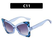 Anti Blue Light Eyeglasses Shaped Frame Butterfly Large Shaped Frame Color Blocked Flat Mirror Stylish Graceful Versatile Vision Wear Sunglasses gray