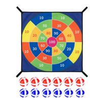 Trampoline Sticky Ball Dart Board Game Target Toy Set with Adhesive Balls Outdoor Indoor Fun for Backyard Party Neighborhood yellow