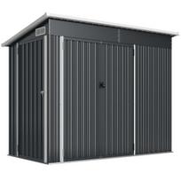 Sodo sandėliavimo namelis, 234x132x185 cm, tamsiai pilka, metalas