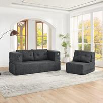 Modulinė sofa su foteliu, atminties putos, be montavimo, 2 vnt