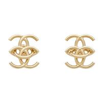 Chanel 26A Double Coco Mark Design Earrings Women Earrings Gold ABH909-B24915-UA964 Box+Padding Board beige