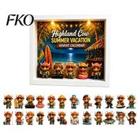 Surfing Diving Animal Figures Highland Cow Summer Vacation Advent Calendar 2026, 24 Days Mini Cattle Figurines of Surprises Countdown with LED balta