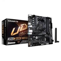 Mainboard|GIGABYTE|AMD A520|Socket AM4|micro ATX|RAM DDR4-SDRAM|4xSlots|Wi-Fi Yes|Bluetooth Yes|1xNumber of M.2 (M) slots|A520MDS3HWF6E