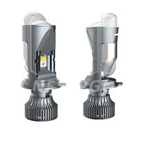 120W Auto Lamp Mini Lens LED H4 Bulbs Headlight for Cars High Beam Low Beam H4 LED Projector Dual Lens Turbo Fan 6000K White H4 gray