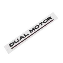 DUAL MOTOR Emblem For Model 3 Y S X Accessories Underlined Letters Logo Performance BadgeTrunk Sticker Chrome 3D Decal white