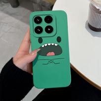 Cute Green Dinosaur Phone Cover For Xiaomi 17 Pro Max Poco C71 C75 M7 M8 F7 F8 14T 15 15T Case Soft Liquid Silicone Shockproof Shell For Xiaomi Casing Xiaomi 17