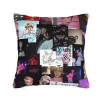 Home Sick Lil Peep Pillowcase Soft Polyester Cushion Cover Decorations  Pillow Case Cover Home Zipper 18 30x30cm 12x12in pink