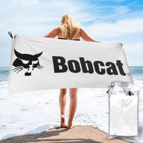 Bobcat Logo Beach Towel Soft Microfiber Quick Dry Absorbent Quick Towels For Bath W40*H60(CM) white