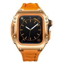 Titanium Apple Watch Protective Case Cover with Modified Strap (Model S87654) orange