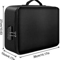 3-Layer Document Box With Lock File Storage black