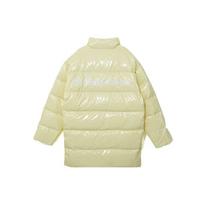 New Era Embroidered Logo Solid Color Warm Zipper Down Jacket American Style Unisex Jacket Yellow 13038774 M beige