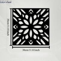 Stunning Mandala Metal Wall Art, Weather-Resistant Iron Sculpture for Patio & Garden 12in gray