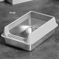 Nerūdijančio plieno kačiukų smėlio dėžė su apsauga nuo taškymosi Katės tualetas Valymo baseinas Gyvūnų reikmenys Grey-M-40*30*15cm
