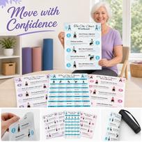 Chair Yoga Set for Seniors - 6 Instructional Guides for Easy Seated Exercises One Size gray