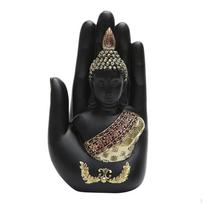 resin material art Buddha Statue Sculpture Figurine Desktop Decoration Ornament black
