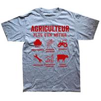 Unisex Novelty Humorous Farmer Agricultural T Shirts France Cotton Streetwear Short Sleeve Gift Tractor Driver Farming Cows T-shirt L