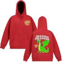 Imagine Dragons Loom World Tour 2025 Vintage Hoodie Man Woman Fashion Oversized Sweatshirt Long-sleeved Aesthetic Hip-hop Hoodie S red