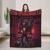 Titan Tv Man Of Multiverses Blanket Skibidi Toilet Speakerman Soft Warm Fashion Plush Throw Blanket Couch Bed Flannel Bed Cover 30x40in black