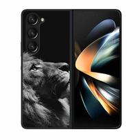 For Samsung Galaxy Z Fold 3 4 5 Phone Case Shockproof Hard Plastic Cover for Galaxy Fold 4 Shockproof Protective Animal Coque Galaxy Fold4 5G gray