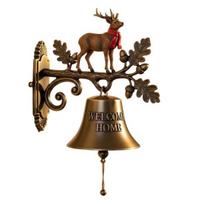 Kaimiškas metalinis pasisveikinimo skambutis Kalėdinis sieninis durų skambutis Vintažinis vakarienės skambutis lauko priekinėms durims verandoje namų dekoravimui Reindeer black