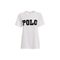 Polo Ralph Lauren Letter Round Neck Pullover Short Sleeve T-Shirt Women t-shirts White 211763498-001 M black