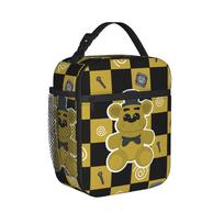FNAF At Freddys Thermal Insulated Lunch Bags for Work Cartoon Portable Food Container Bags Cooler Thermal Food Box One Size black
