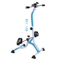 Reguliuojamo pasipriešinimo rankinis dviratis pedalų treniruoklis dviratis sporto įranga senjorams kojų treniruotėms namuose LCD ekranas nešiojamas po stalu treniruoklis mėlyna