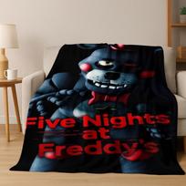 F-FNAF Cartoon Flannel Warm Blanket King Size Throw Travel Blanket for adult Children Gift Home Decor Throw for Bed and Sofa 100cmx150cm black