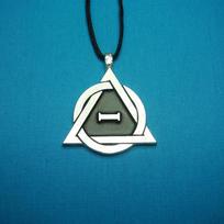 Men Therian Necklace Silver Stainless Steel Therian Pride Symbol Necklace Therian Pendant Necklaces Jewelry Gifts gray