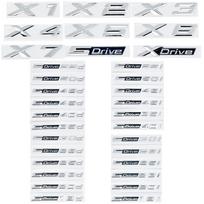 3D ABS Blizgus Sidabrinis Automobilio Emblemos Lipdukas BMW X1/X2/X3/X4/X5/X6/X7/GT - Tinka SDrive18i/20i/23i/25i/28i/30i/35i/40i/45i/50i/55i pj2 XDrive white