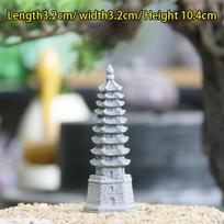 Retro Gazebo Chinese Tower Lanterns Mini Pagoda Model Chinese Zen Mini Fengshui Miniature Statue Sandstone Home Garden Decor white